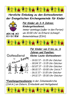 Gottesdiensten f&uuml;r Familien und Kinder