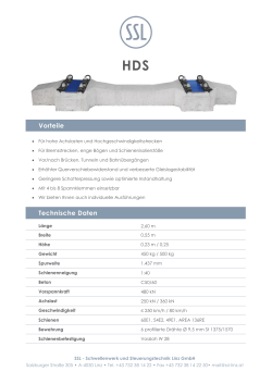 Produktblatt HDS - SSL – Schwellenwerk und Steuerungstechnik