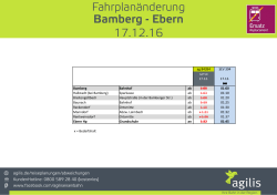 Fahrplanänderung Bamberg - Ebern 17.12.16