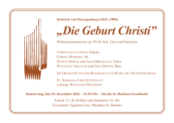 Donnerstag, den 29. Dezember 2016 &ndash; 19.30 Uhr &ndash; Kirche St