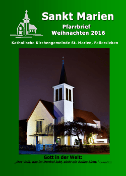 Pfarrbrief Weihnachten 2016 - St.Marien Kirchengemeinde in