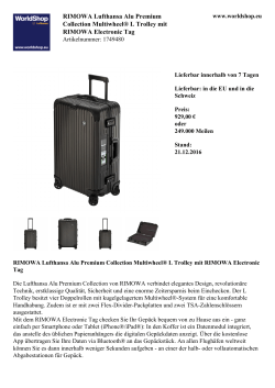 RIMOWA Lufthansa Alu Premium Collection Multiwheel® L Trolley