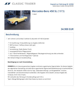 Mercedes-Benz 450 SL (1973) 34.900 EUR