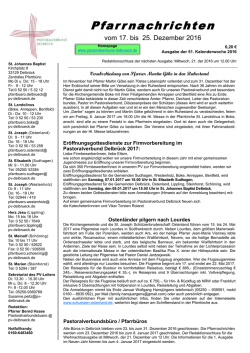 Pfarrnachrichten - Pastoralverbund Delbrück