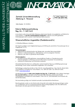 information - Zentrale Universitätsverwaltung - Martin