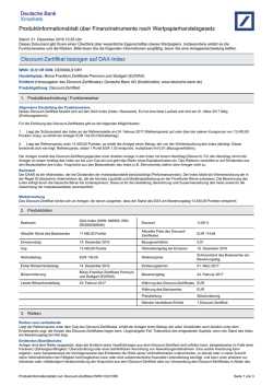 Produktinformationsblatt - Deutsche Bank - X