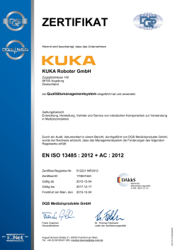 PDF, 536 kB KUKA Roboter GmbH , Company, Zertifikate, GER