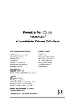 Mediana AED HeartOn A15 Bedienungsanleitung Deutsch A7300