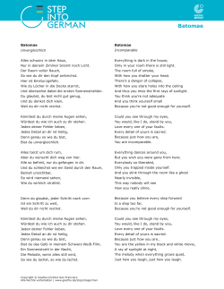 Step into German | Batomae Liedtext Englisch - Goethe