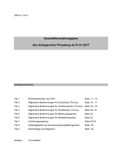 Geschäftsverteilungsplan des Amtsgerichts Pinneberg ab 01.01.2017