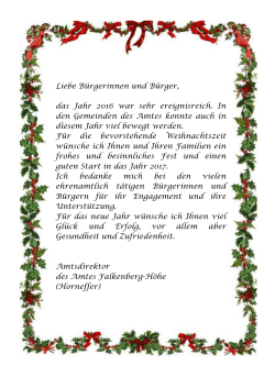Weihnachtsgrüße des Amtsdirektors - Amt Falkenberg-Höhe