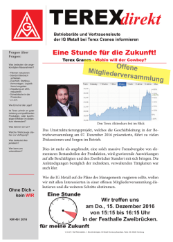 Eine Stunde f&uuml;r die Zukunft! - IG Metall - Homburg