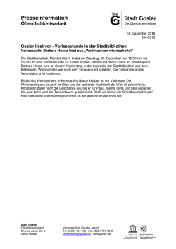 Goslar liest vor Dezember 16