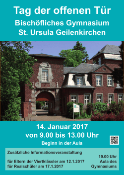Tag der offenen Tür 2017 - Bischöfliches Gymnasium Sankt Ursula