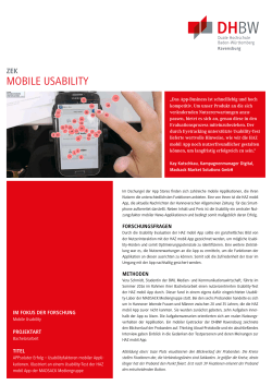 Usabilityfaktoren mobiler Applikationen
