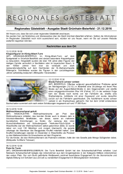 Regionales Gästeblatt - Ausgabe Stadt Grünhain-Beierfeld