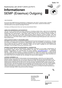 Informationsblatt Outgoings