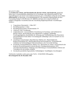 Dissertant/in Fachbereich Arbeits- und Wirtschaftsrecht