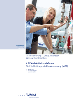 2. BVMed-Mittelstandsforum Die EU-Medizinprodukte