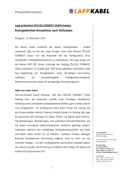 Pressemitteilung: Lapp präsentiert ÖLFLEX