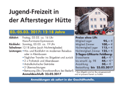 Jugend-Freizeit in der Aftersteger H&uuml;tte - Ski