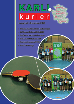 Karli-Kurier Ausgabe 02 - Tischtennis Kreis Arnsberg