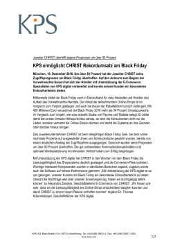 KPS ermöglicht CHRIST Rekordumsatz am Black Friday