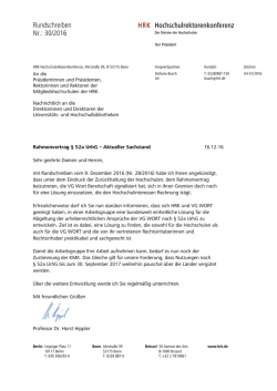 HRK Standardbrief - Aktuelles aus der Goethe