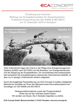 ISO 50001 ISO 50003 ISO 50006 ISO 50015 - ECA Concept