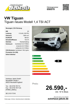 VW Tiguan - Autohaus Jakob GmbH
