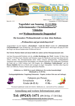 Tagesfahrt am Sonntag, 11.12.2016 - Sebald