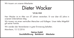 Dieter Wacker - Mannheimer Morgen