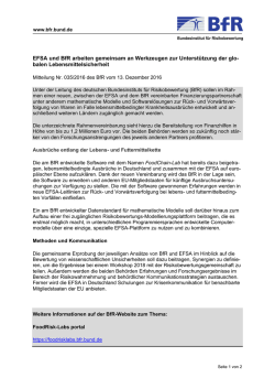 EFSA und BfR arbeiten gemeinsam an Werkzeugen zur