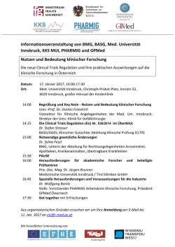 Flyer - Medizinische Universität Innsbruck