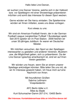 Hallo liebe Line-Dancer, wir suchen Line Dancer Vereine, welche