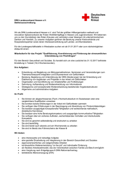 eine/n Mitarbeiter/in f&uuml;r das Projekt