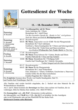 Gottesdienst der Woche