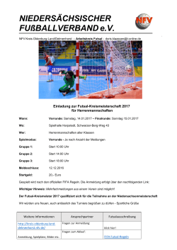 Einladung Herren Futsal-Kreismeisterschaft