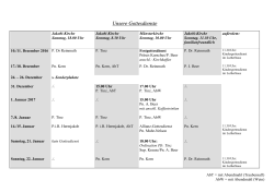 Gottesdienste 10. Dezember &ndash; 22. Januar