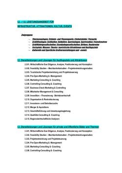 I.2. &ndash; 1.8. LEISTUNGSANGEBOT F&Uuml;R INFRASTRUKTUR