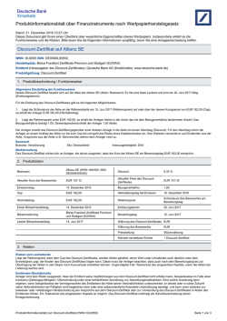 Produktinformationsblatt - Deutsche Bank - X