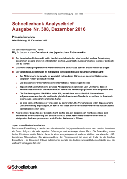 Schoellerbank Analysebrief Ausgabe Nr. 308, Dezember 2016