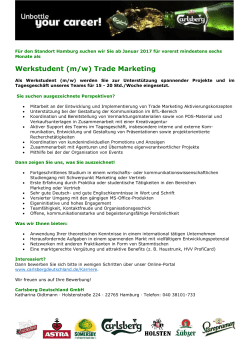 Werkstudent (m/w) Trade Marketing