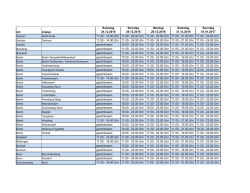 Feiertagsöffnungszeiten 2016