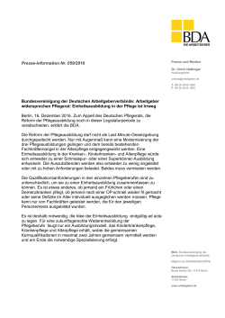 Presse-Information Nr. 059/2016 Bundesvereinigung der Deutschen