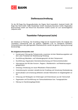 Teamleiter Fahrpersonal (m/w) in Flensburg