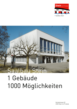Saalbau Stein -> Informationsbroschüre