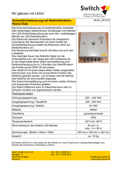 Datenblatt LED-Schachtlichtsteuerung mit