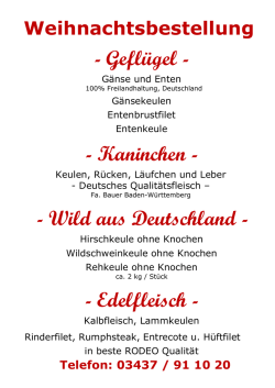 Wild aus Deutschland - Stadtfleischerei F. May