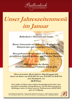 Januar 2017 - Hotel-Restaurant Bullerdieck